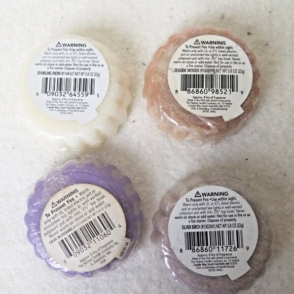 Yankee 4 Wax Tarts Melts sparkling snow lilac blossom seaside woods silver birch - Picture 6 of 6